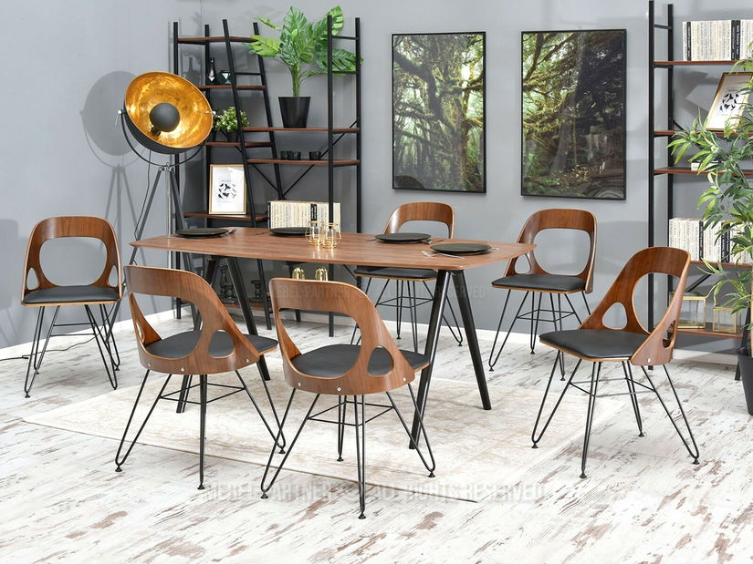 Židle Alik (ořech tmavý + černá)