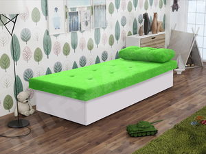 Jednolůžková postel Niralitha (bílá) (suedine 81) (bez úložného prostoru)