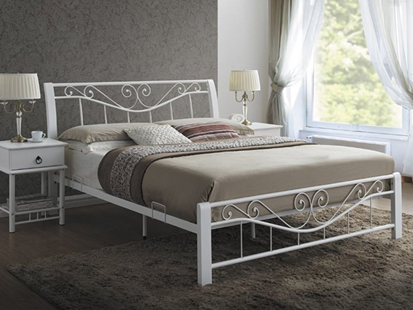 Manželská postel 160x200 cm Parmy (bílá) (bez matrace)