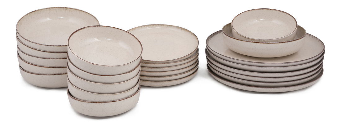 Jídelní souprava (24 ks.) Modvi (skořicová)