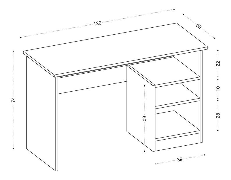 PC stolek Bagira (bílá)