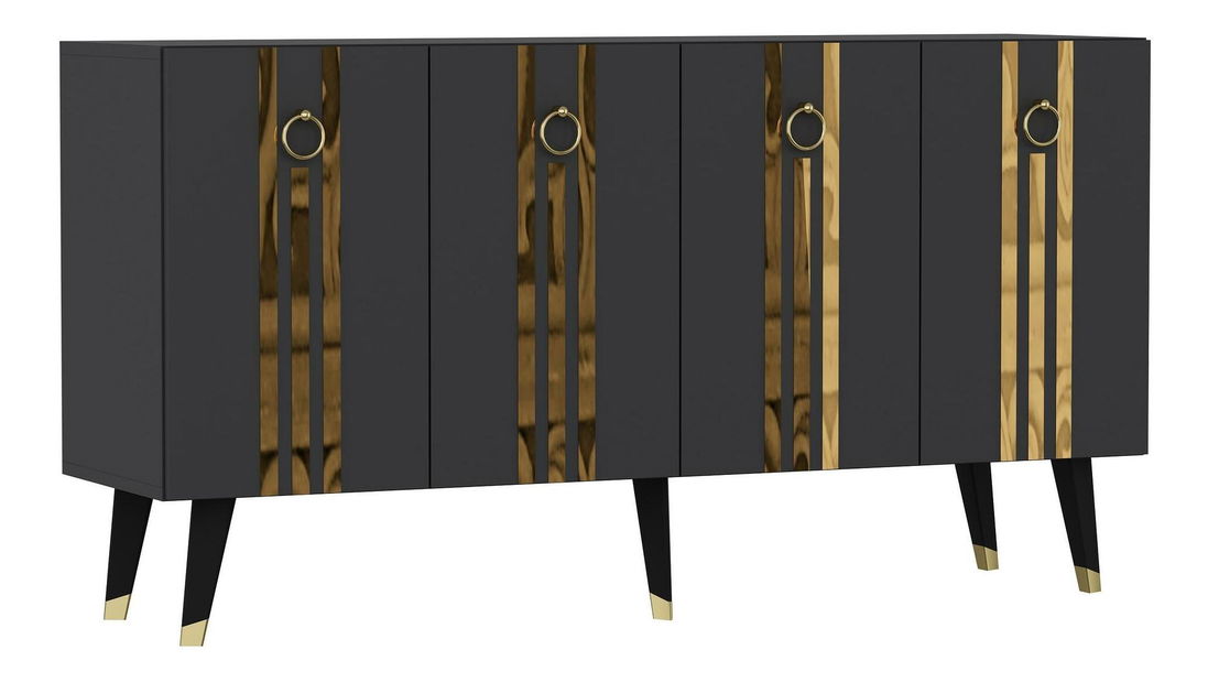 Skříňka Pometu (antracit + zlatá)