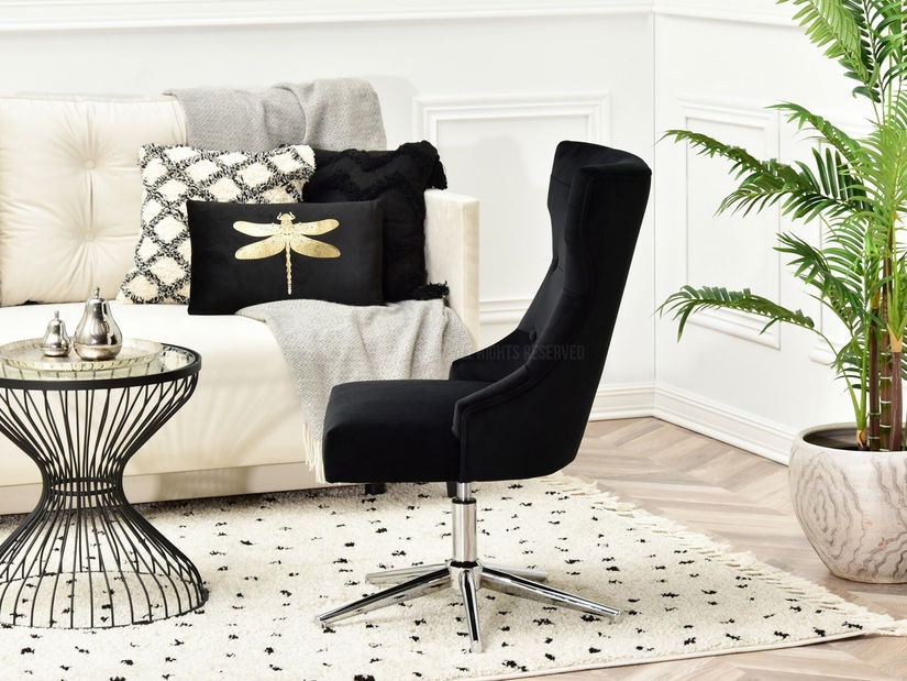 Křeslo Elza (černá + chromová)