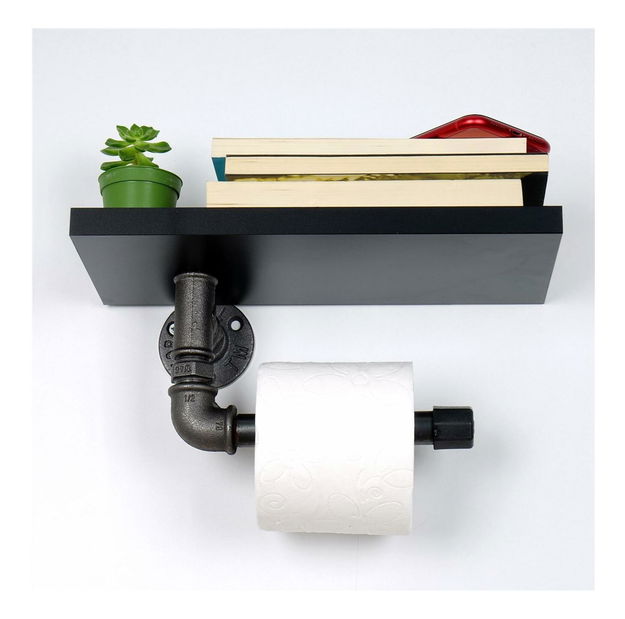 Držák na toaletní papír Nenanu 40 (černá + stříbrná)