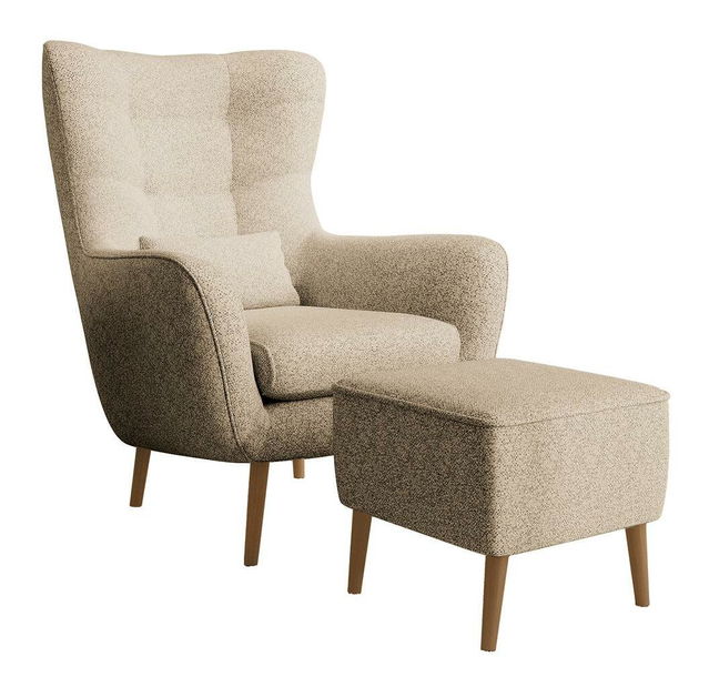 Křeslo s podnožkou Veneza VZ2 (béžová + buk)