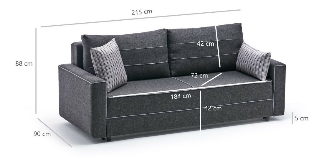 Pohovka trojsedačka Emilie (Antracit)