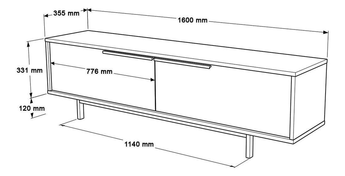 TV stolek/skříňka Nimelo 7 (ořech + dub)