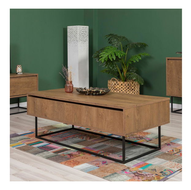 Souprava nábytku do obývacího pokoje Laxi 4 (ořech + černá)