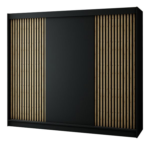 Šatní skříň 250 cm Ladonna (černá matná)