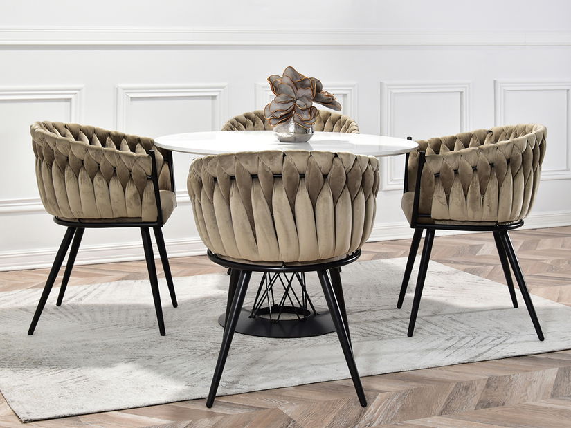 Jídelní židle Radio (béžová + černá)