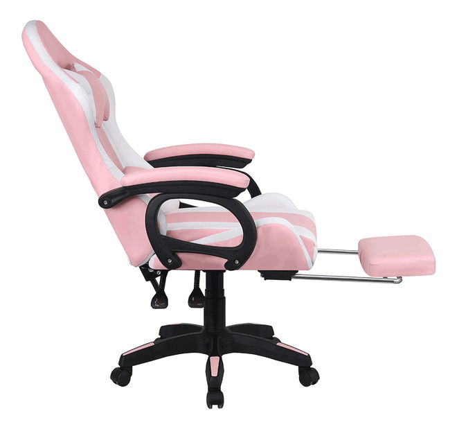 Kancelářské křeslo Juventa (s RGB LED osvícením) (růžová + bílá)