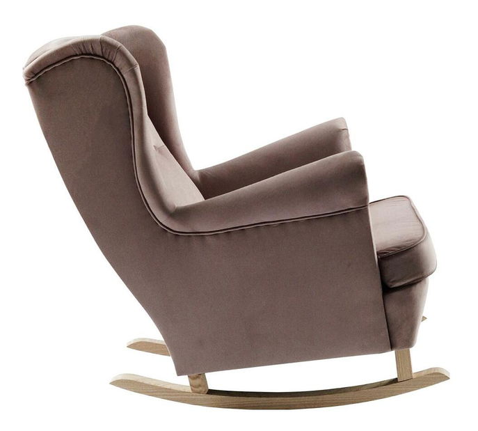 Houpací křeslo ušák Trasmitirle (růžová + buk)