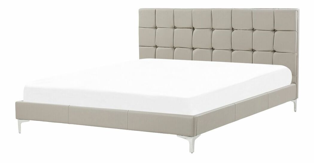 Manželská postel 160 cm Amar (šedá) (ekokůže) (s roštem)