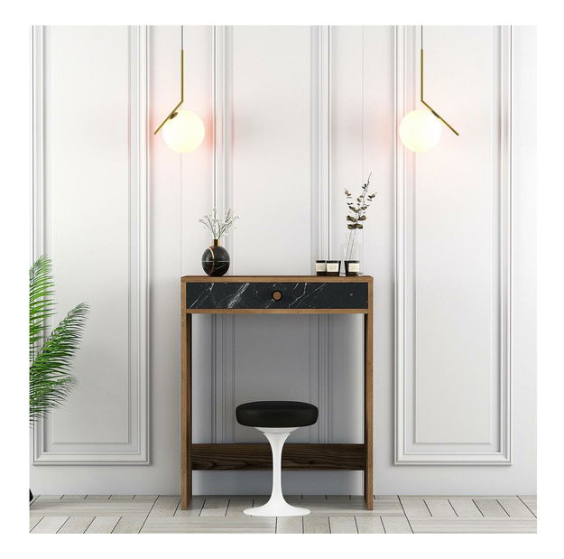 Toaletní stolek Logan 1 (ořech + černý mramor)