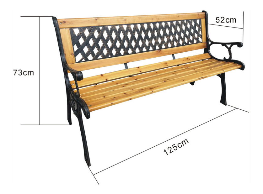 Zahradní lavička Marja (hnědá + přírodní dřevo)