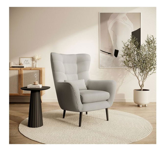 Křeslo Veneza 2 (světle šedá + černá)