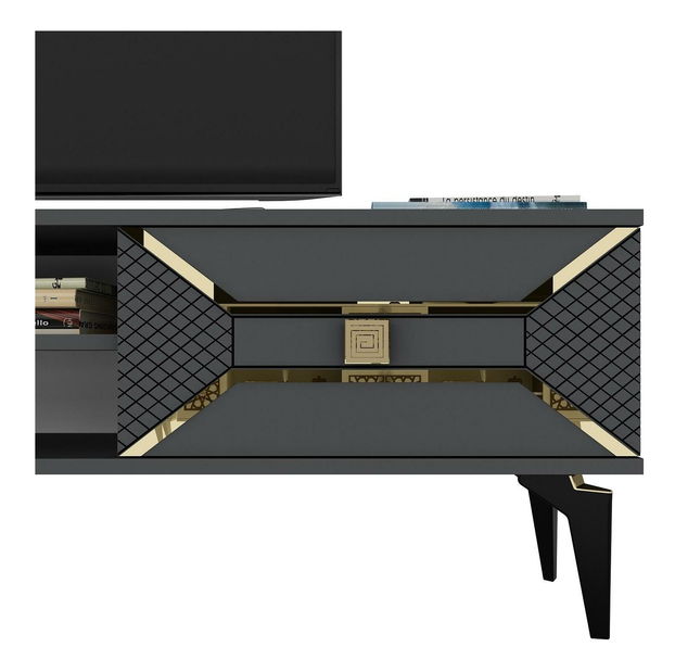 TV stolek/skříňka Velono (antracit + zlatá)