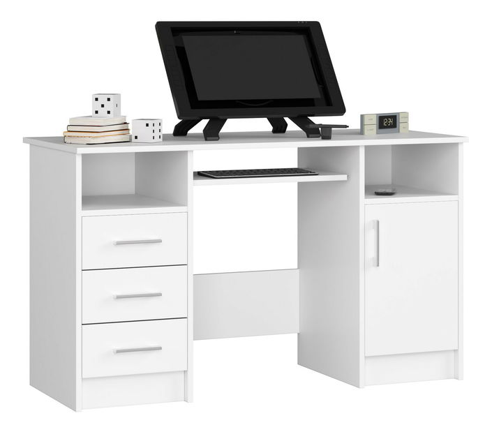 PC stůl Asegura (bílá)