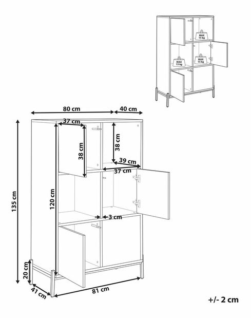 Regál Moiza (světlé dřevo)