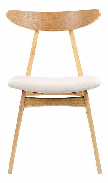 Set 2 ks jídelních židlí Lynza (světlé dřevo + světle béžová)