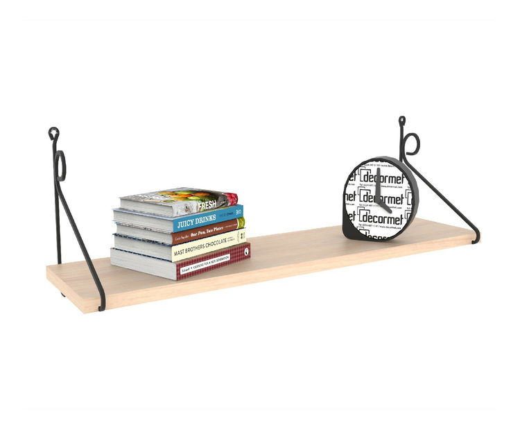 Nástěnná police Serra 3 (dub + černá) *výprodej