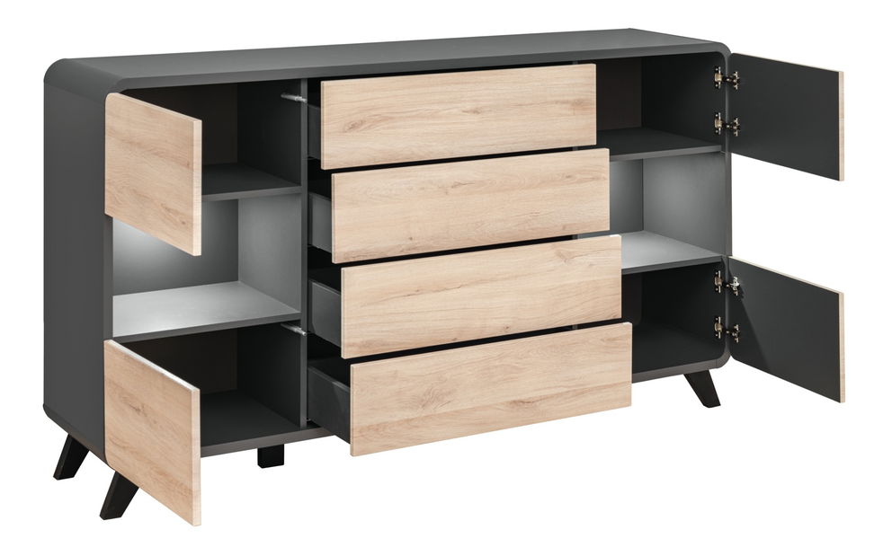 Skříňka Raydon 20 ANRV RD SB (antracit + dub kronberg)