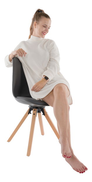 Otočná židle Dolena (tmavě-šedá ekokůže)