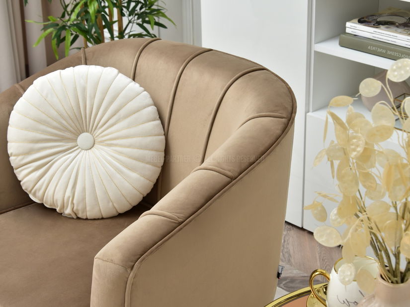 Křeslo Etimee F (béžová + zlatá)