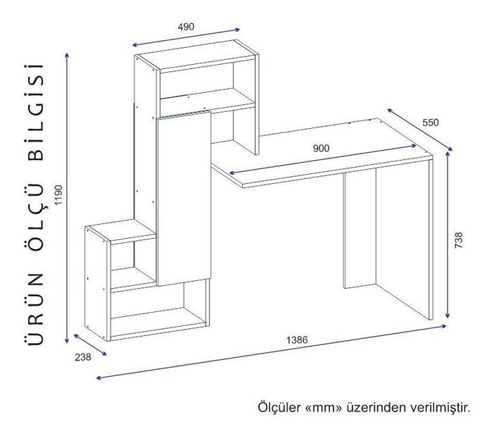 PC stolek Kavesi 2 (bílá + antracit)