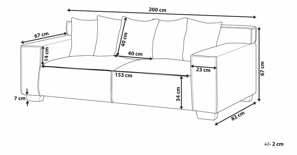 Pohovka trojsedačka VASAN (světle šedá)