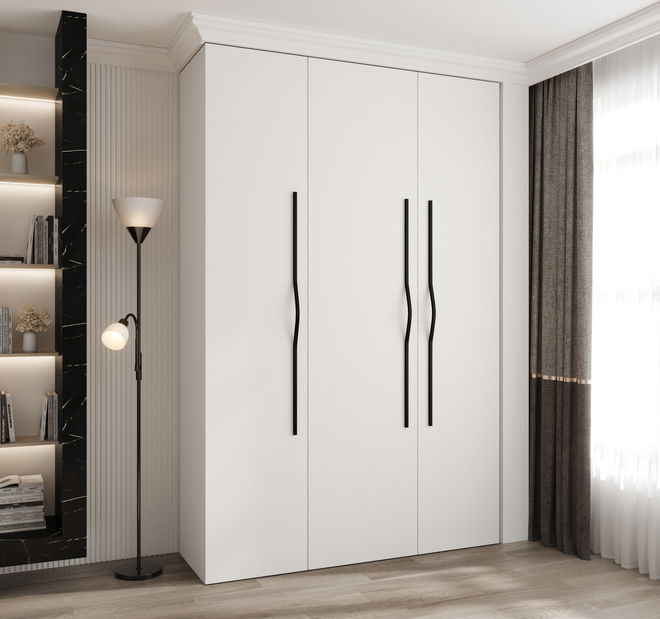 Šatní skříň 160 cm Carmela 50-2 (bílá + černá)