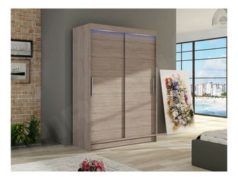 Šatní skříň Avela I (trufel) (osvětlení led rgb barevné) *výprodej