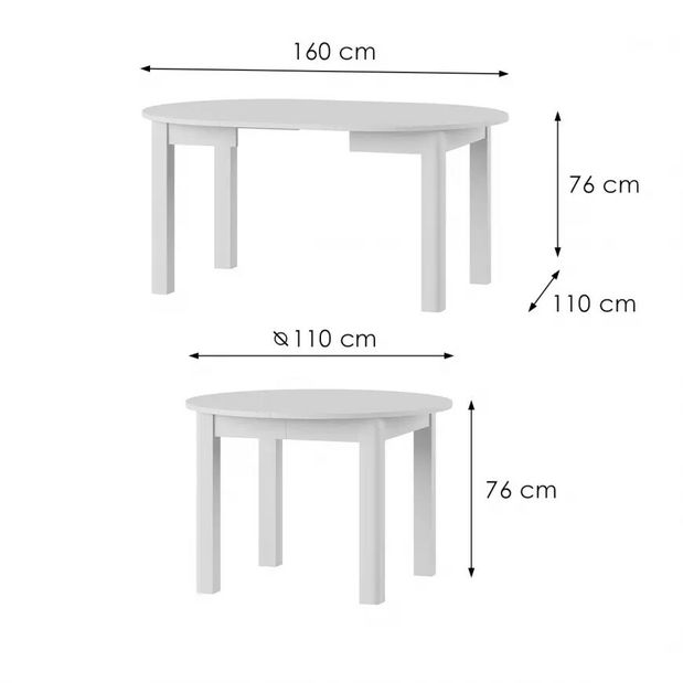 Jídelní stůl Untim 1 (bílá) (pro 4 až 6 osob)