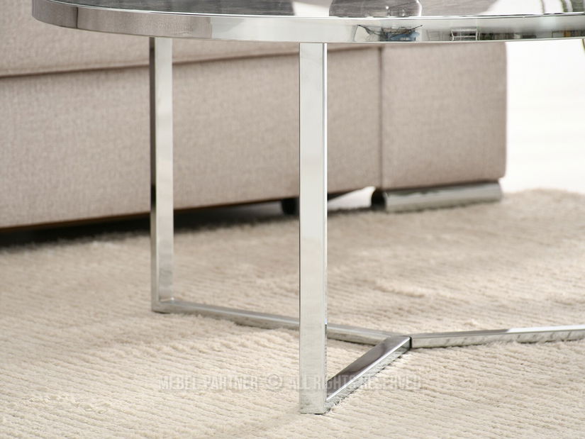 Konferenční stolek Natol (šedý mramor + chromová)