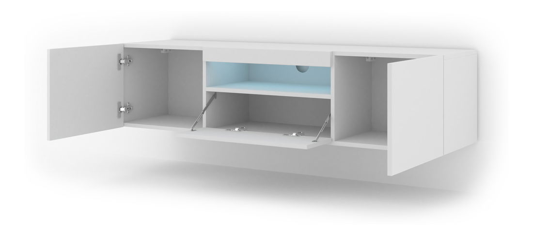 TV stolek/skříňka Aurora (bílý mat) (LED)