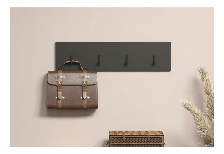 Nástěnný věšák Esferas (grafit + dub evoke)