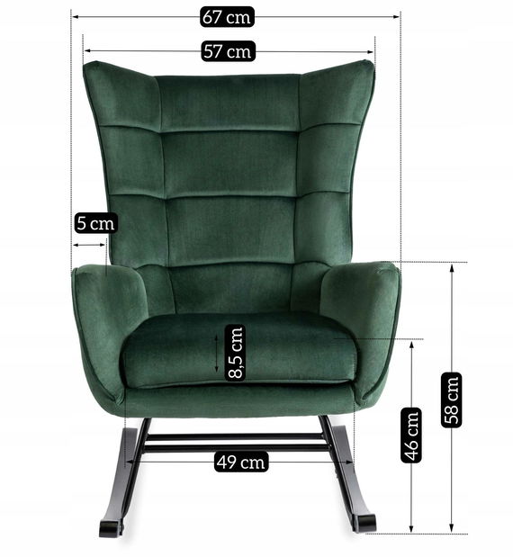 Houpací křeslo Jasusas (zelená)