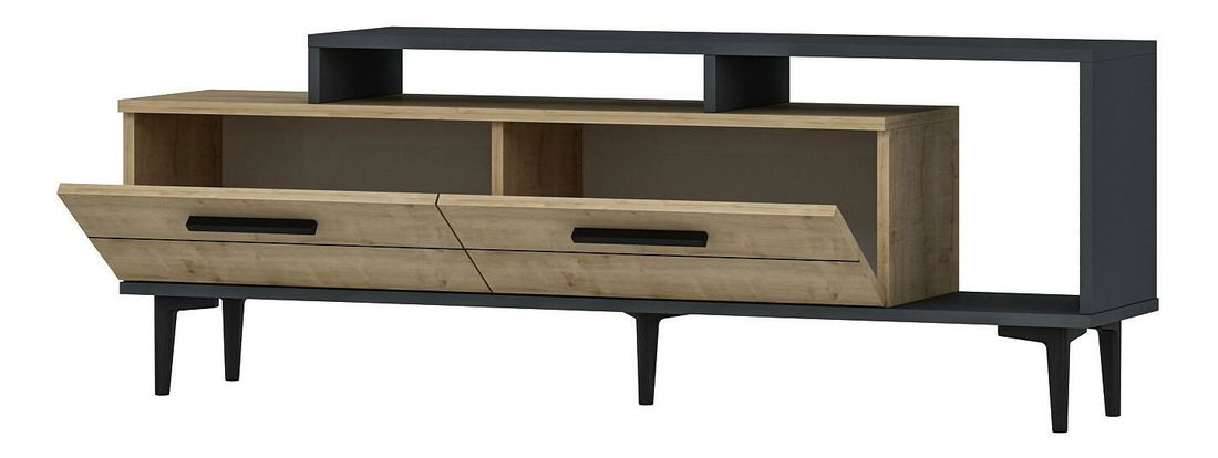 TV stolek/skříňka Kiniva (dub safírový + antracit)