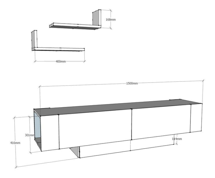 TV stolek/skříňka Metro (bílá)