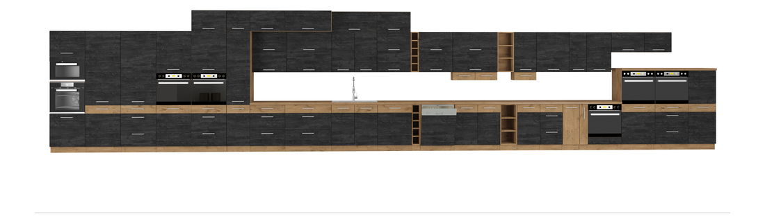 Dolní kuchyňská skříňka Virion 40 D 3S BB (dub lancelot + tmavé dřevo) *výprodej