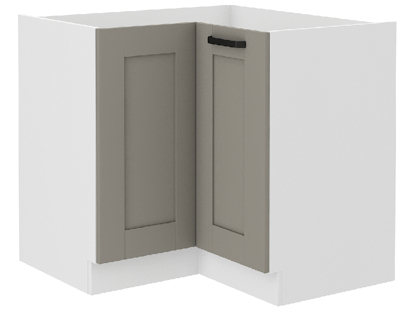 Rohová dolní kuchyňská skříňka Lucid 89 x 89 DN 1F BB (claygrey + bílá)