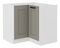 Rohová dolní kuchyňská skříňka Lucid 89 x 89 DN 1F BB (claygrey + bílá)