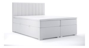 Boxspring postel 180 cm Ranaly (bílá ekokůže) (s úložným prostorem)