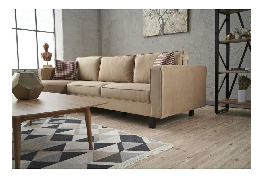 Rohová sedačka Kalen 1 (L) (krémový samet)