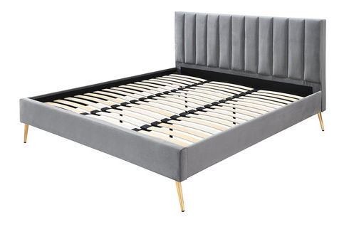 Manželská postel 180 cm Bleash New (šedá + zlatá) (s roštem)