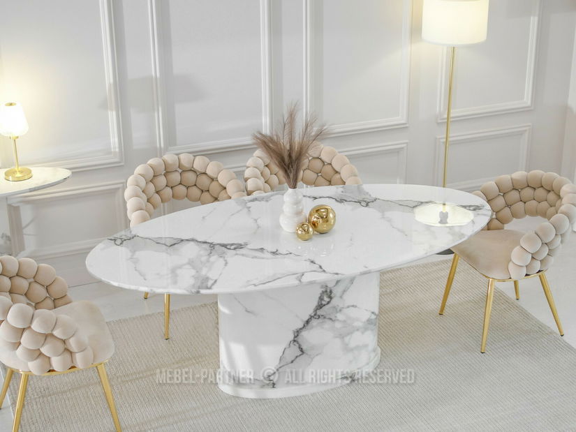 Jídelní stůl Belka Stol (bílý mramor)