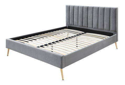 Manželská postel 180 cm Bleash New (šedá + zlatá) (s roštem)