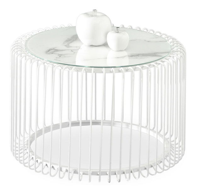 Konferenční stolek Nando (mramor + bílá)