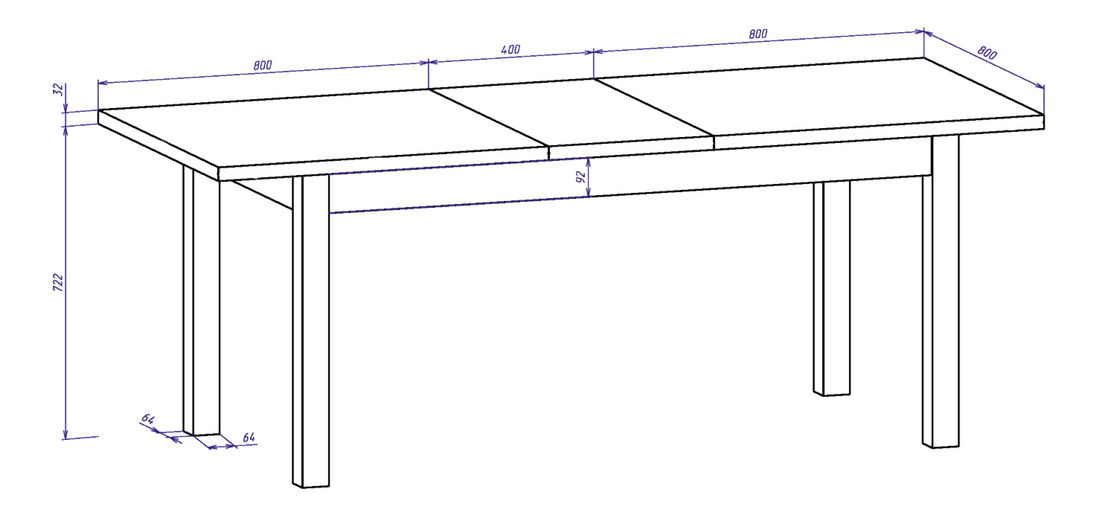 Jídelní stůl Allan 160 (dub sonoma) (pro 6 až 8 osob)
