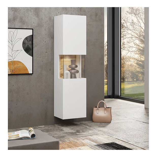 Vitrína Avernic Typ 05 (bílá + dub wotan)